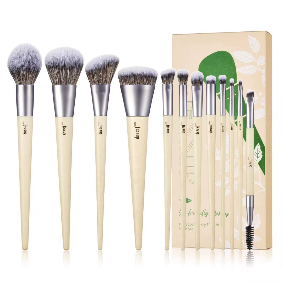 Jessup Vegan Makeup Brushes Set Premium Synthetic brush Set