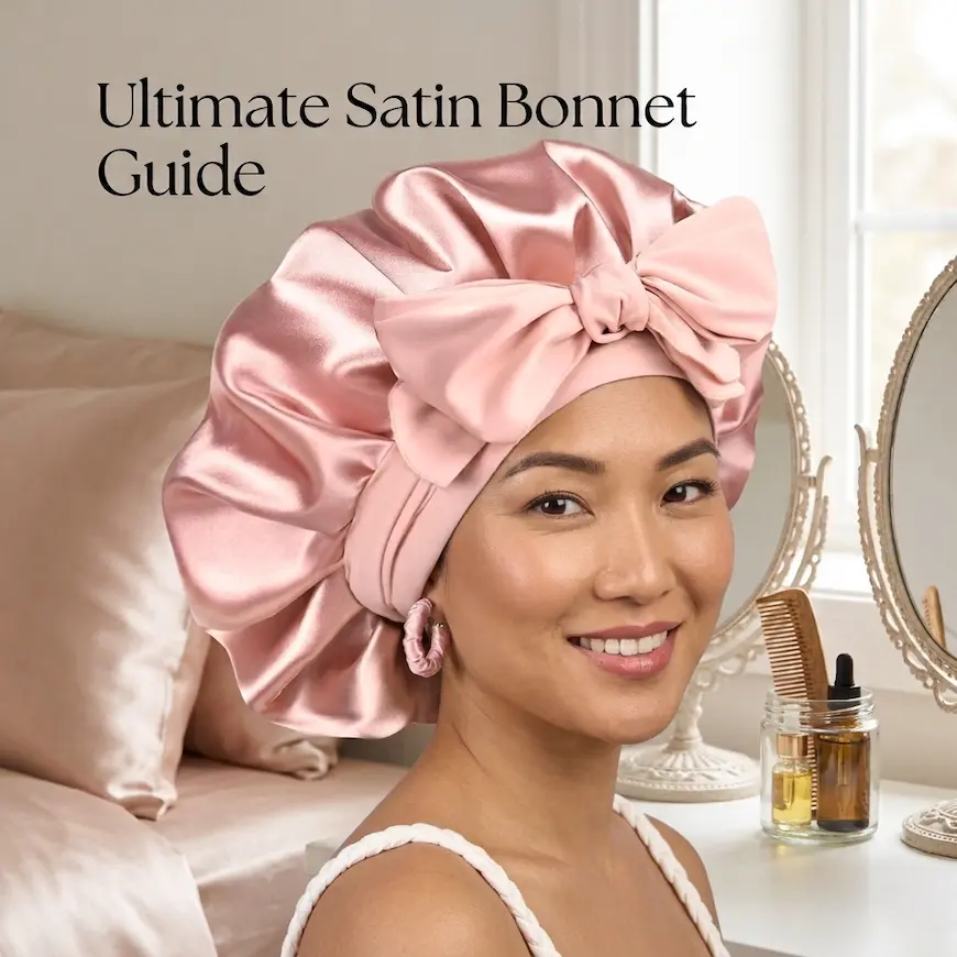 pink satin bonnet hair care guide