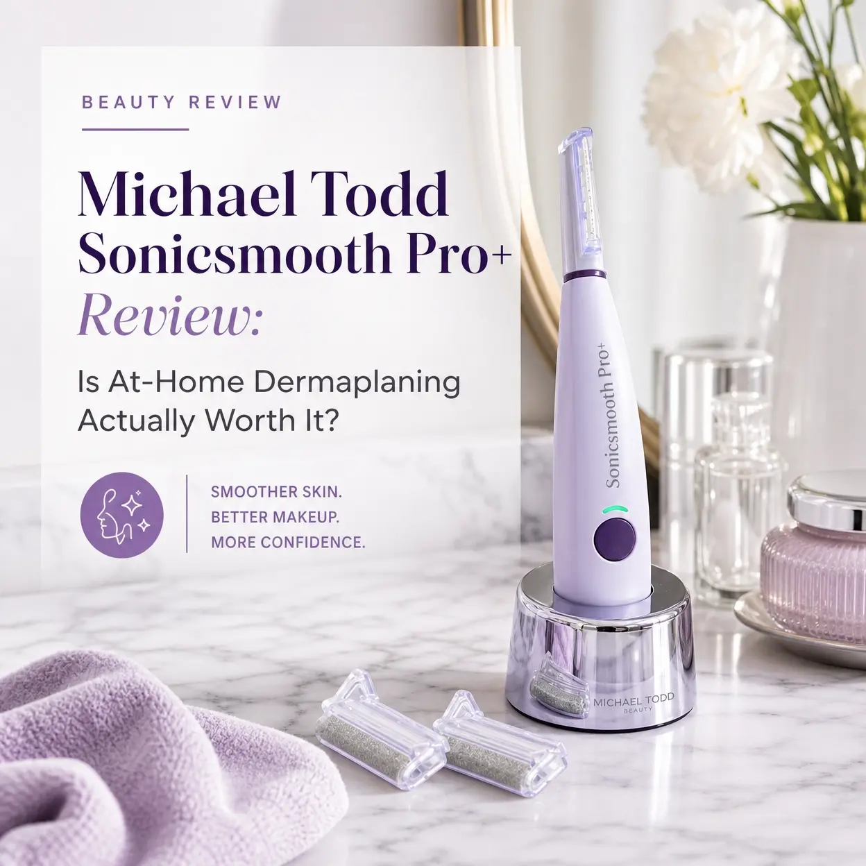 michael todd sonicsmooth review, michael todd dermaplaning, at home dermaplaning, best at home dermaplaning device, dermaplaning at home, how to dermaplane at home