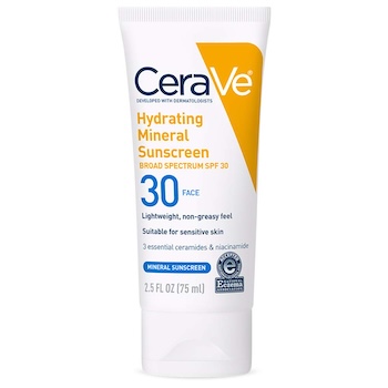 CeraVe Hydrating Mineral Sunscreen SPF 30 with Hyaluronic Acid