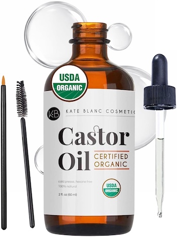 Kate Blanc Cosmetics Castor Oil Organic for Hair, Lashes, Face, Skin