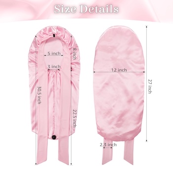 ROYBENS Long Bonnet for Braids Curly Hair Long Hair, Satin Bonnet with Tie